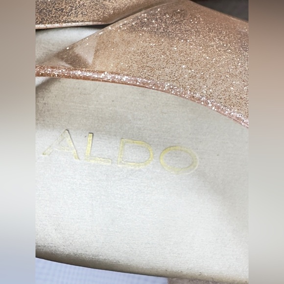 ALDO glitter shimmering platform sandals • beige US 9 - Picture 5 of 7